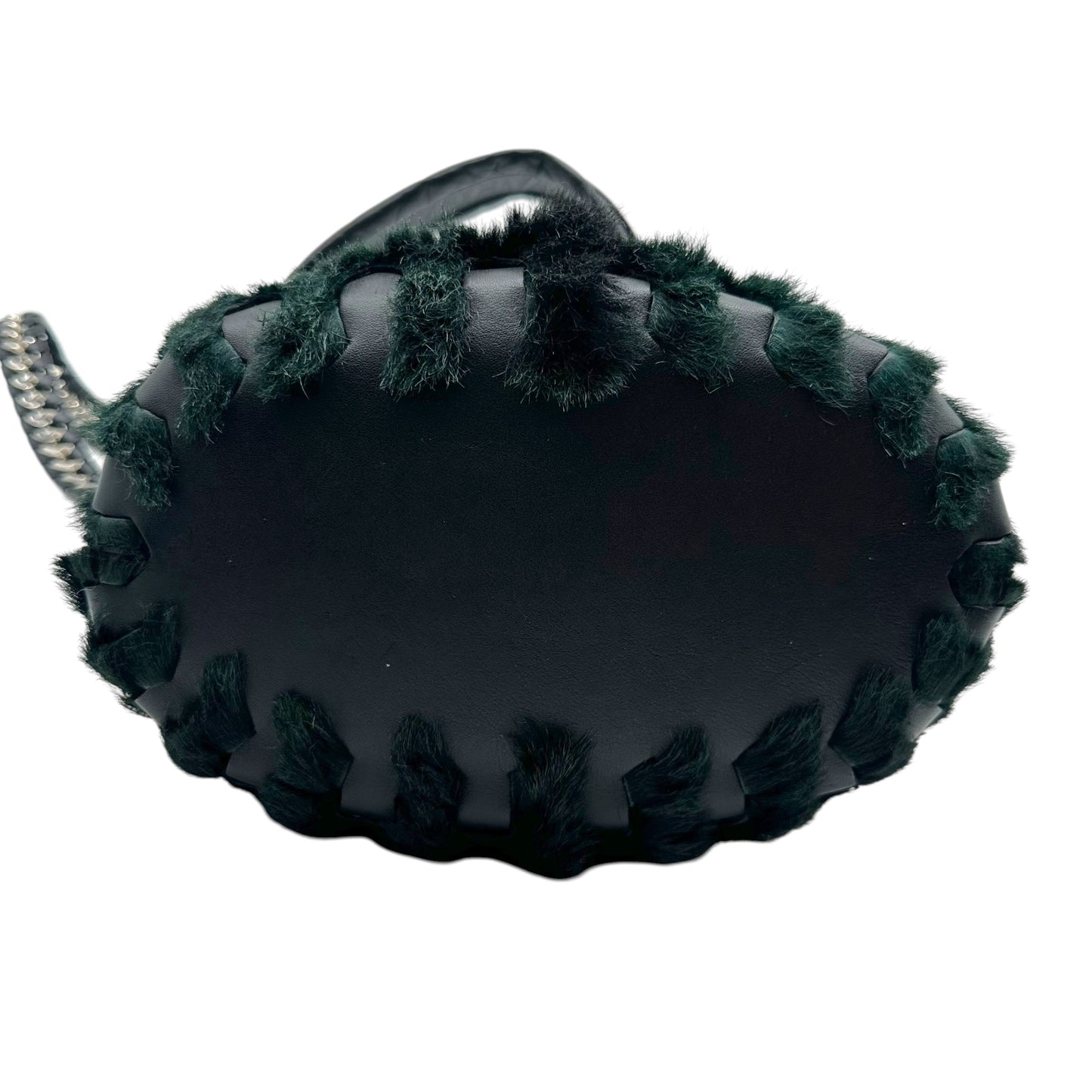 Roberto Cavalli F/W 2005 Dark Green & Gunmetal Gray Studded 2-Way Fur Bucket Bag