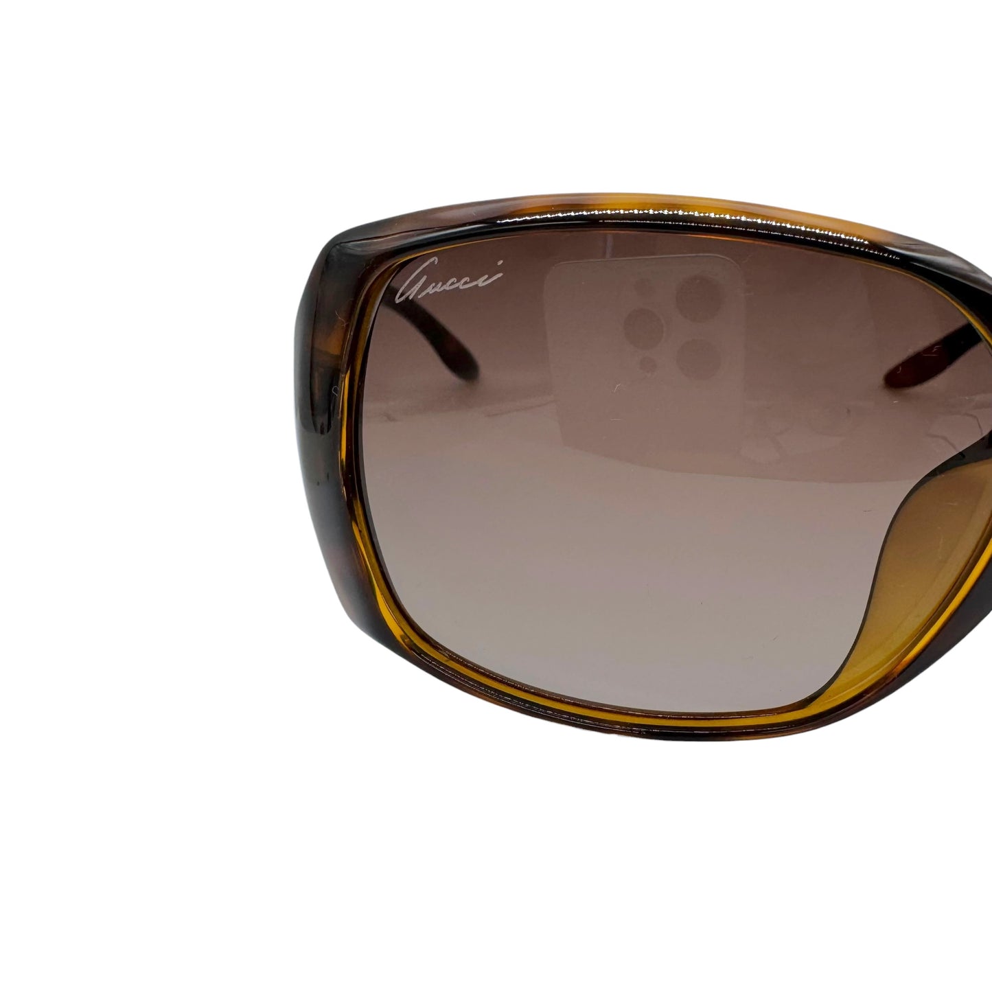Gucci Tortoise & Gold Oversized GG Logo Sunglasses GG3520 w/ Case