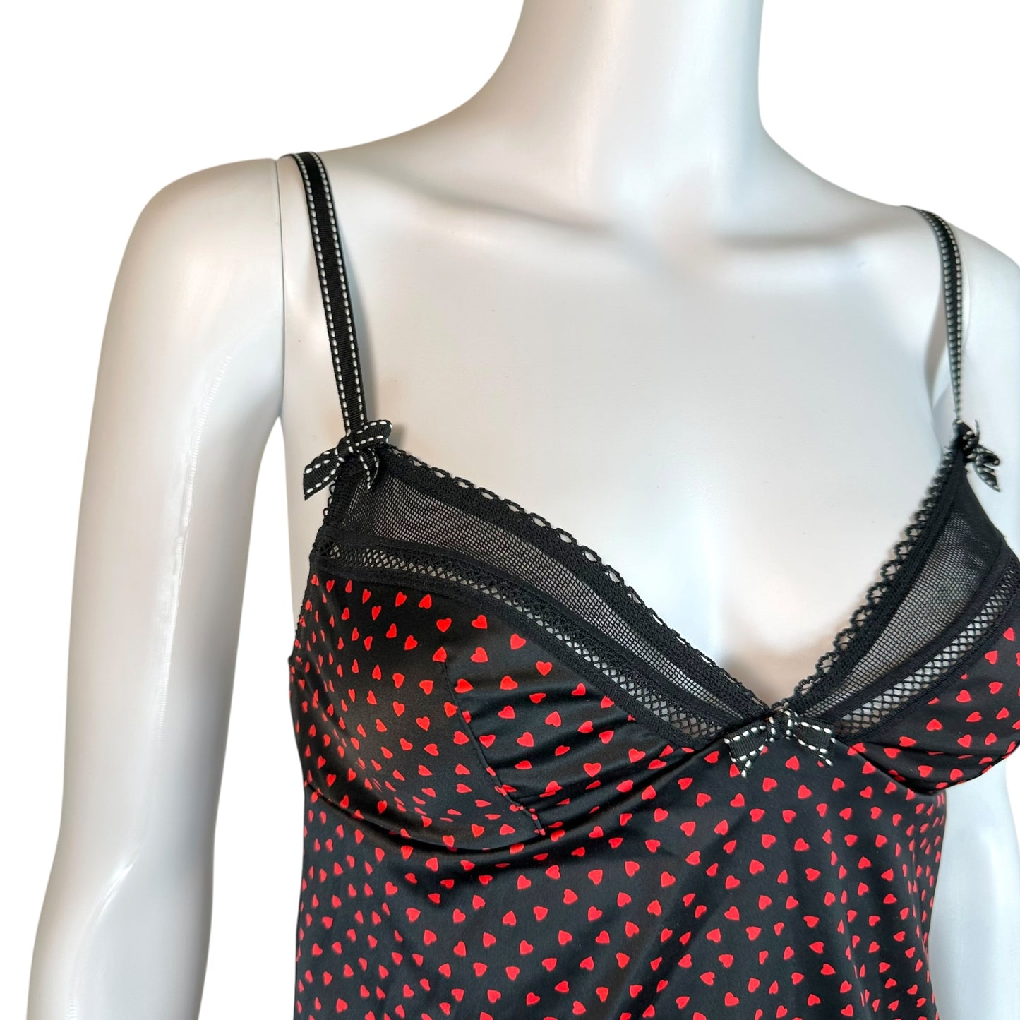 D&G Mini Slip Dress Heart Print Spaghetti Straps A-Line