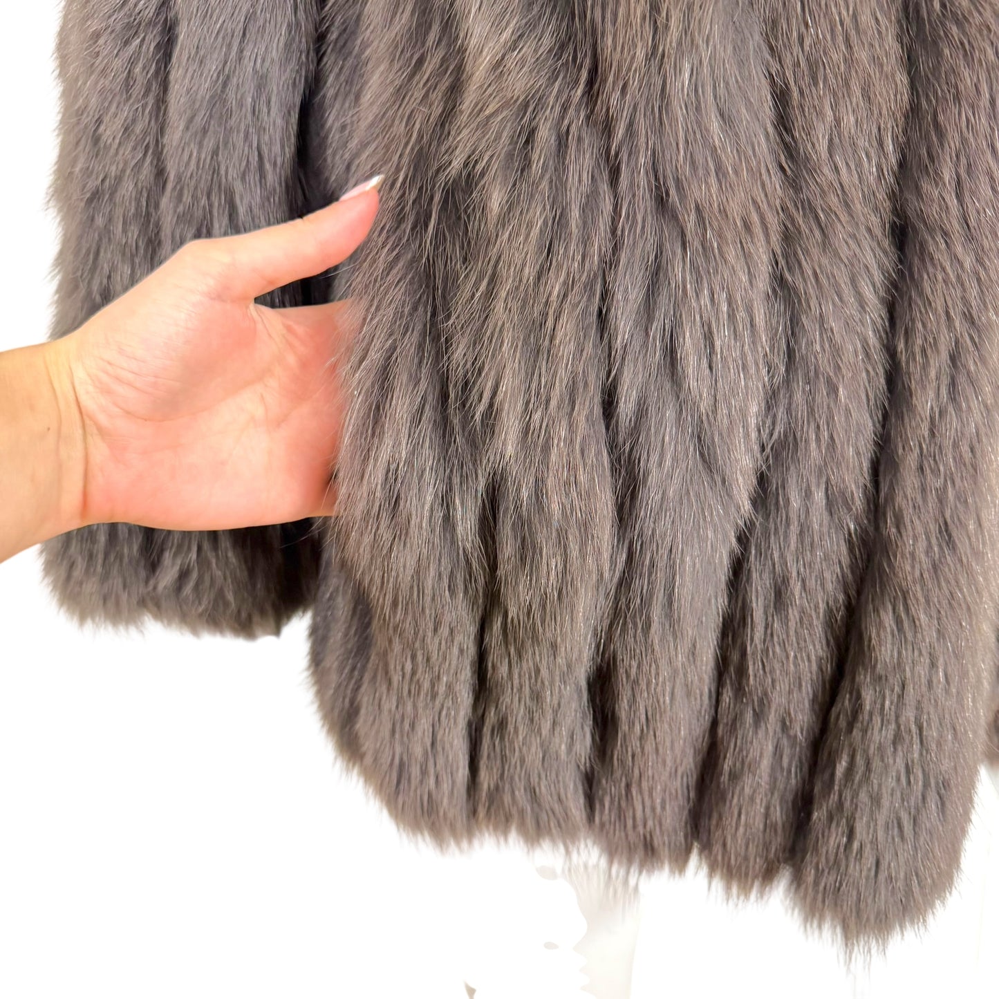 Vintage Rotiny Russian Blue Dyed Fox Fur Coat - Outfit Repeater