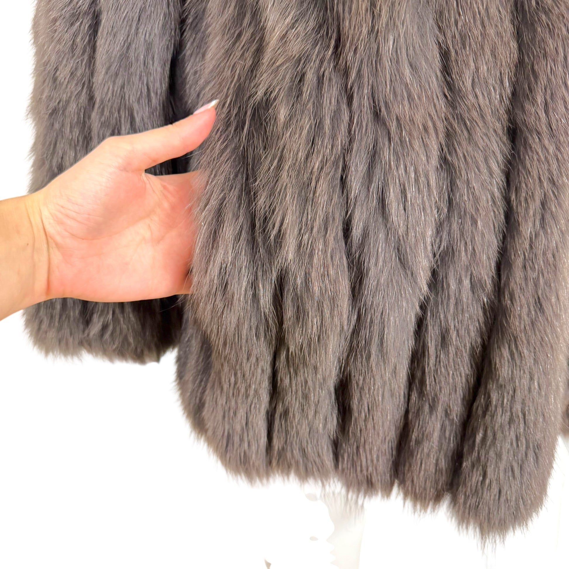 Vintage Rotiny Russian Blue Dyed Fox Fur Coat - Outfit Repeater