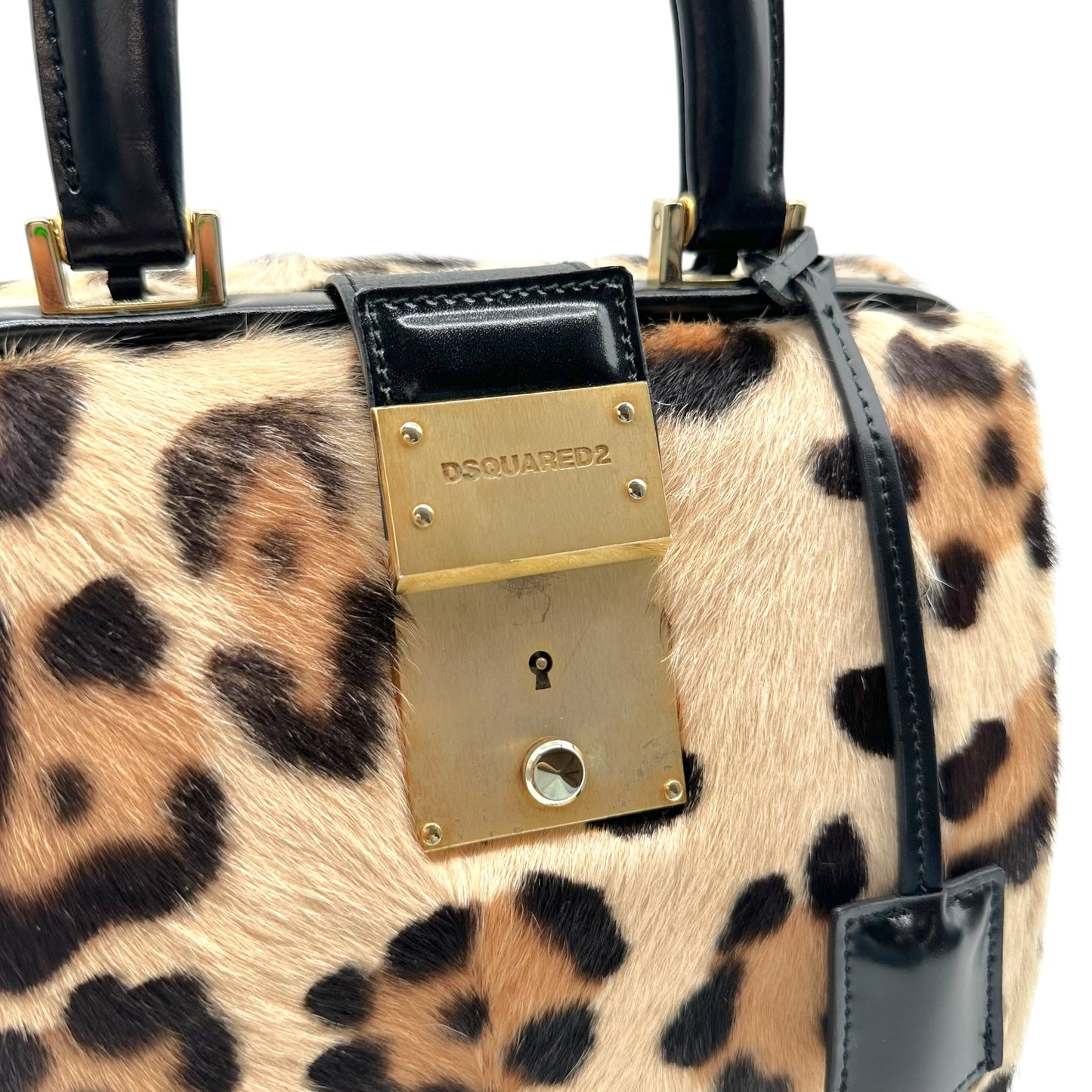 Dsquared2 Mini Bag Leopard Print Ponyhair Top-Handle