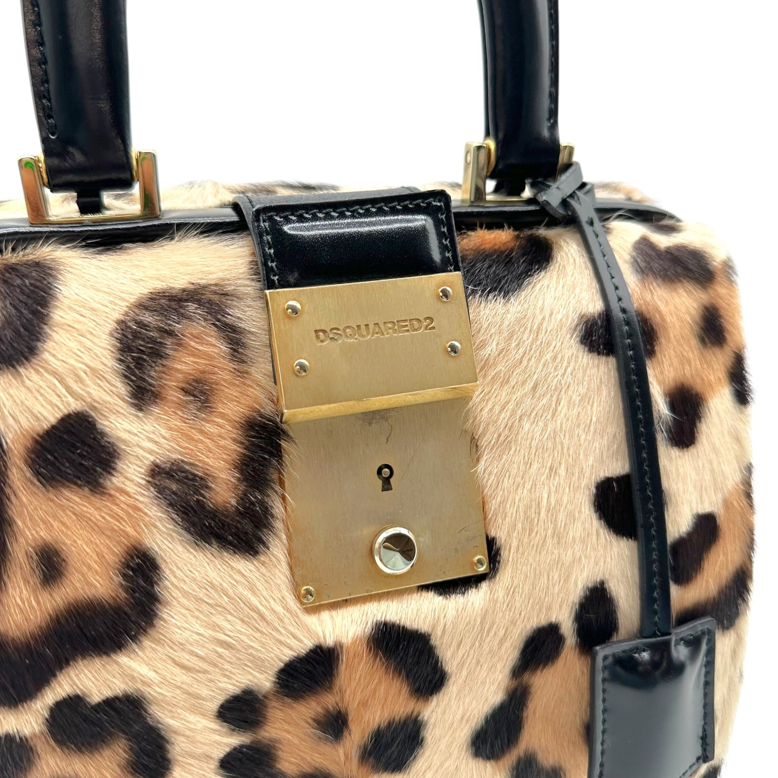 Dsquared2 Mini Bag Leopard Print Ponyhair Top-Handle