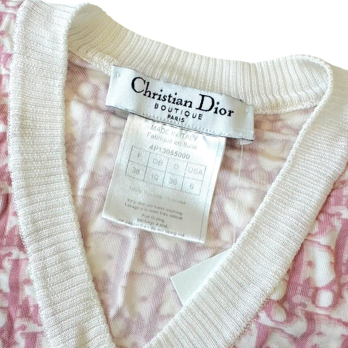 Christian Dior S/S 2004 Pink Trotter Monogram Tank Top