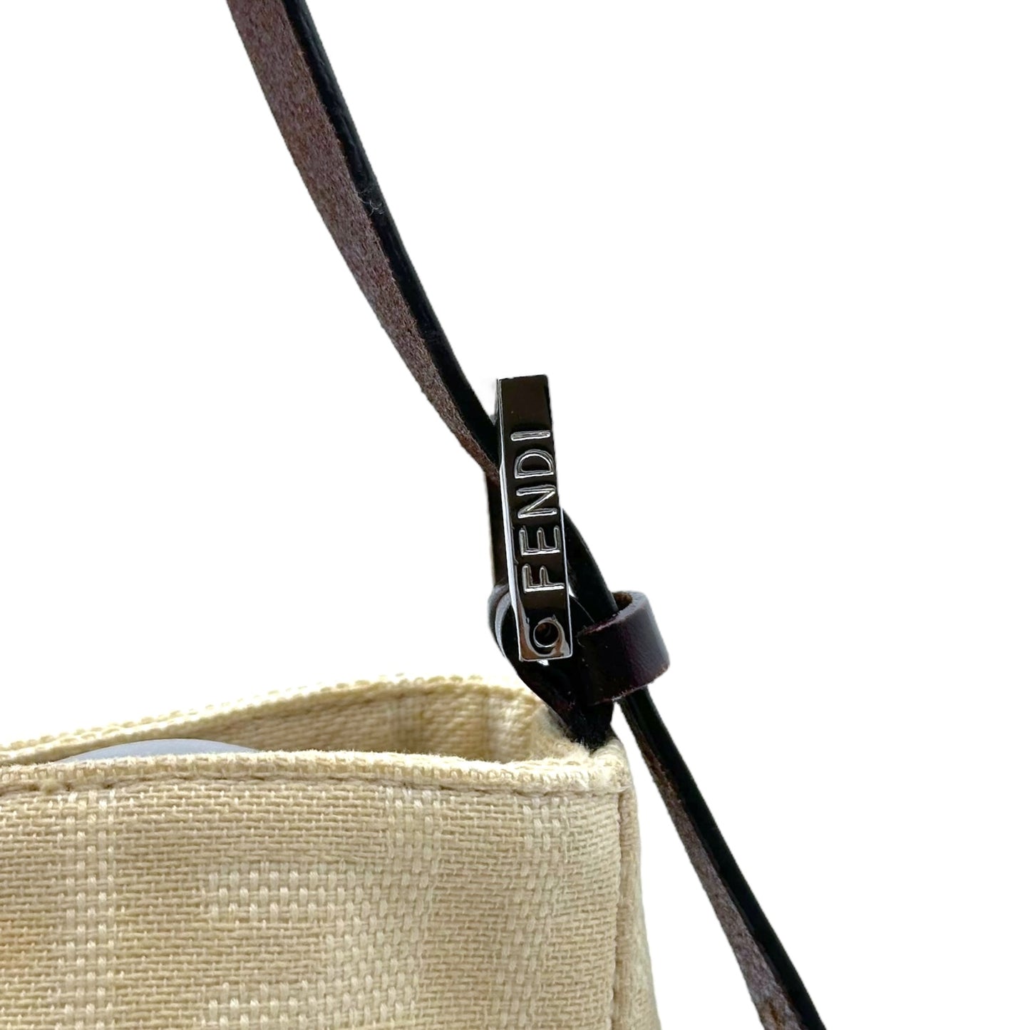 Fendi Ivory Zucca Monogram Square Baguette Shoulder Bag - Outfit Repeater