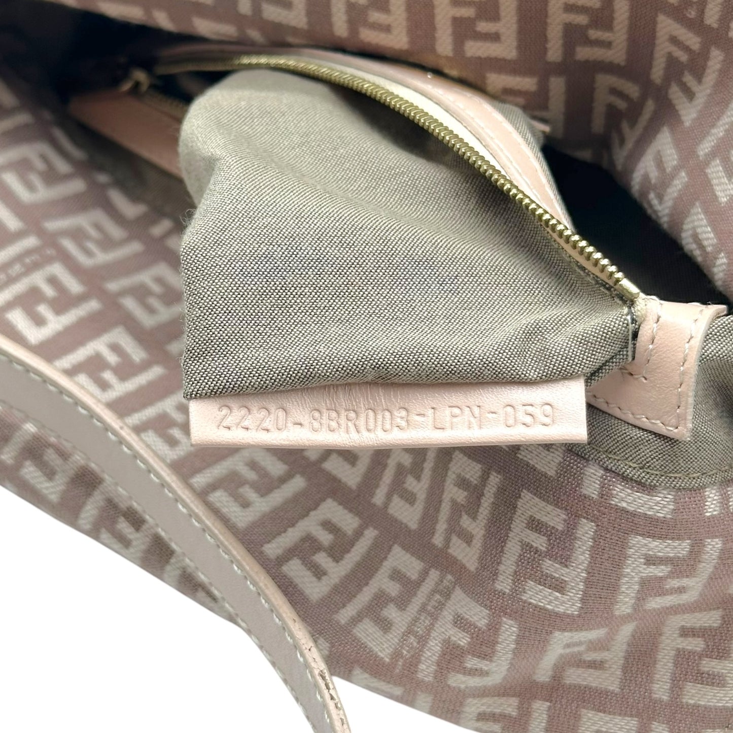 Fendi Pink Zucchino Monogram Fold-Over Baguette Bag