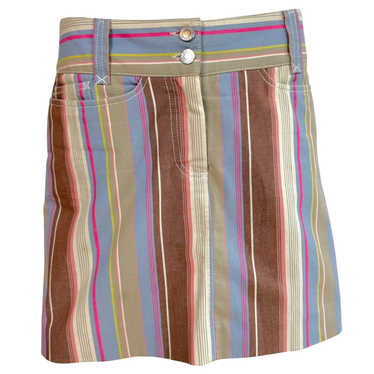 Dolce & Gabbana Pastel Multicolor Striped Mini Skirt