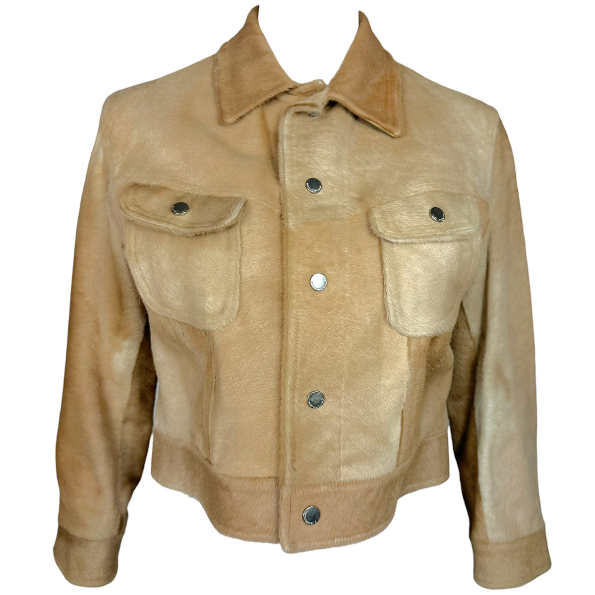 Ralph Lauren Black Label Tan Ponyhair 3/4 Sleeve Jacket