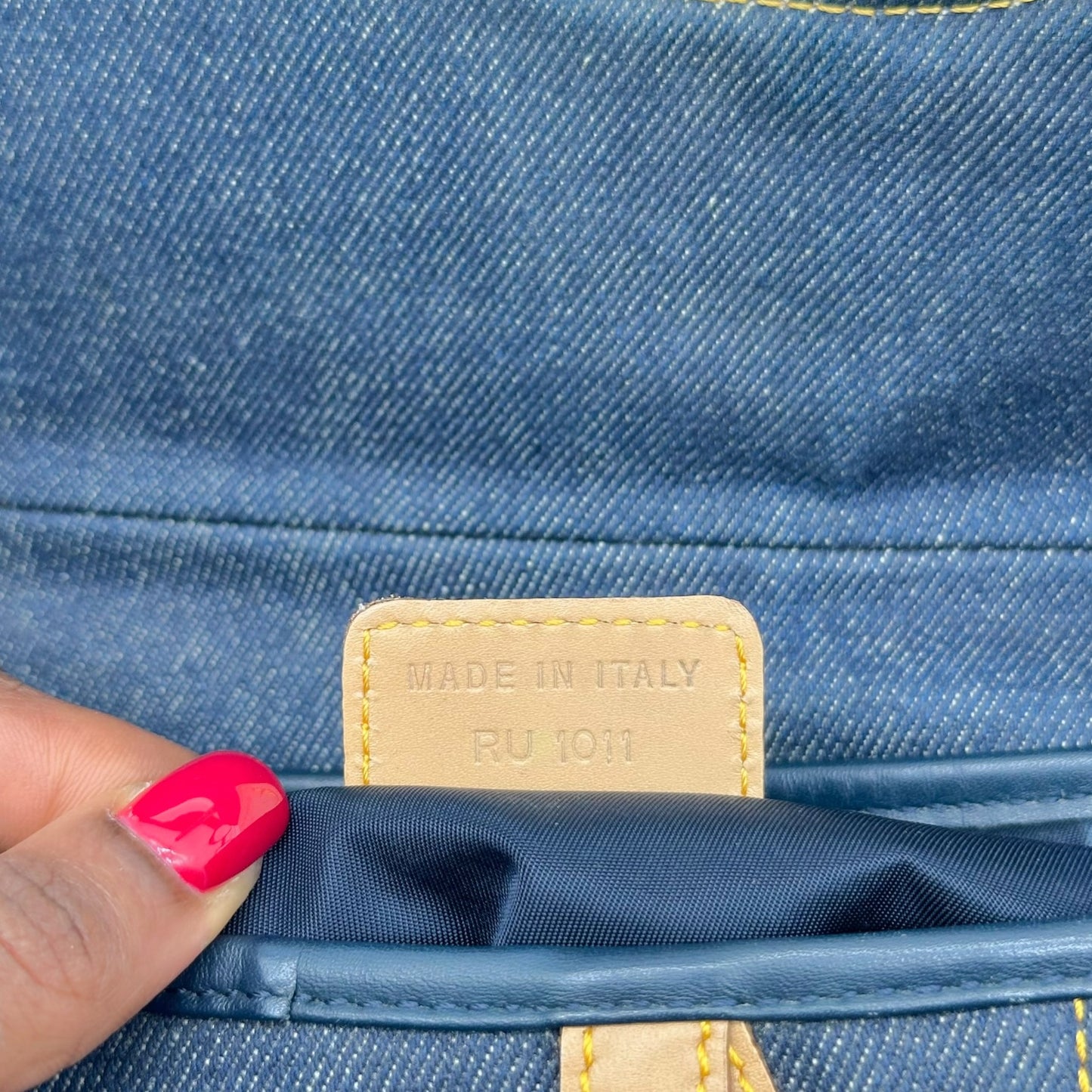 Christian Dior Denim & Tan Leather Saddle Shoulder Bag