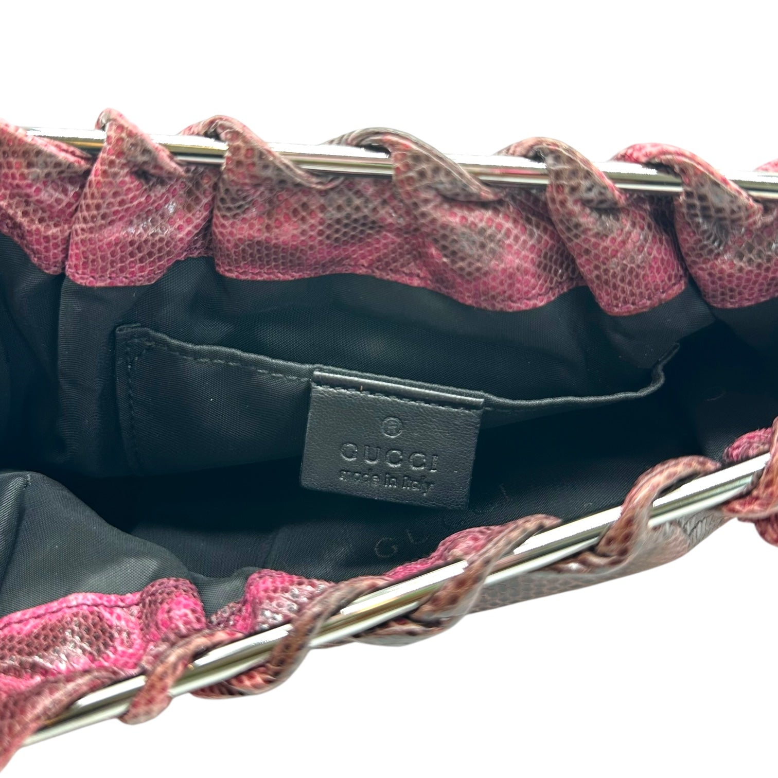 Gucci by Tom Ford Pink & Black Python Clutch Bag - Outfit Repeater