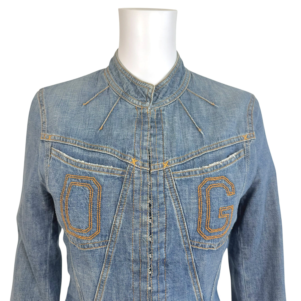 Dolce & Gabbana Denim Jacket Blue Hook & Eye Closure