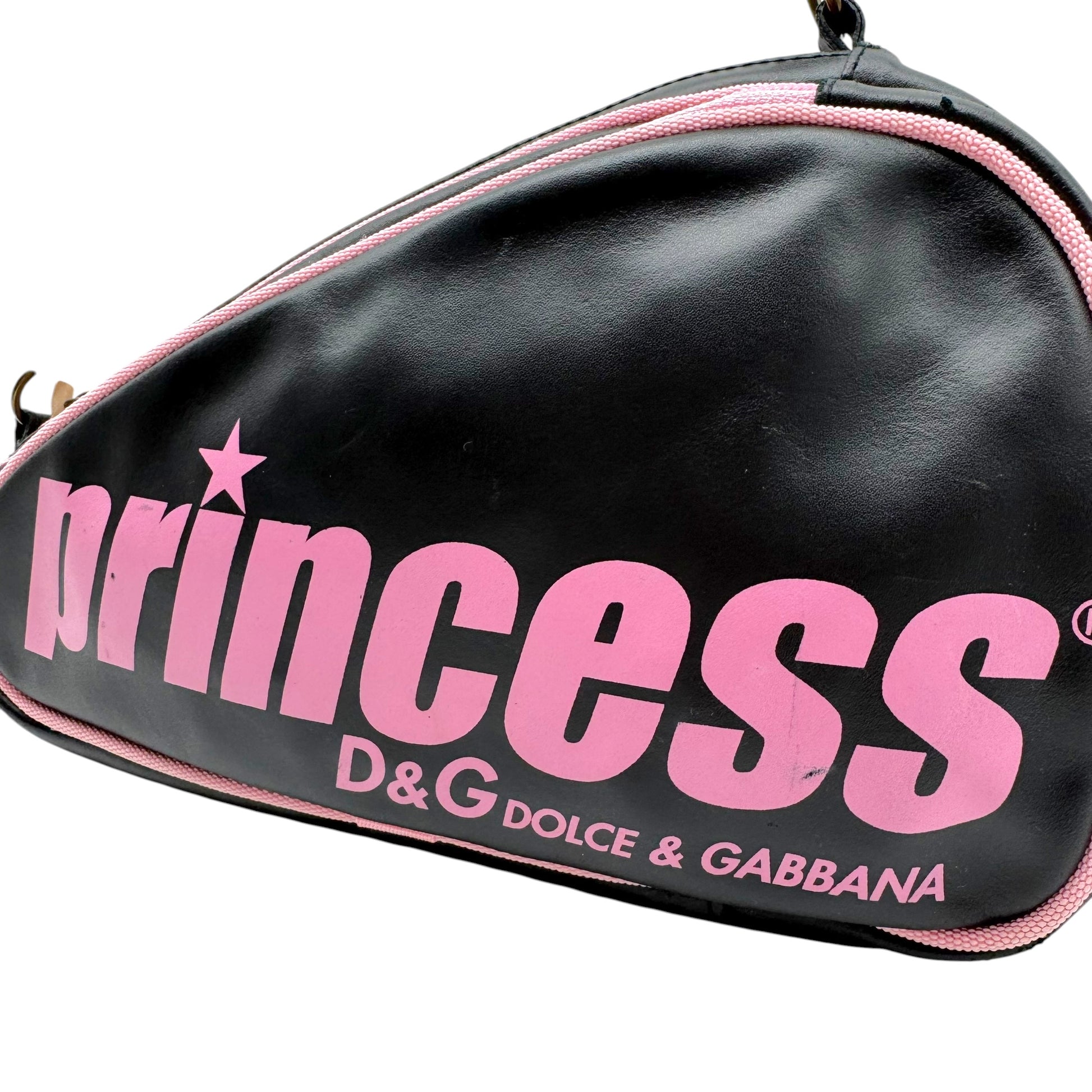 Dolce & Gabbana Pink Black Tennis Style Shoulder Bag