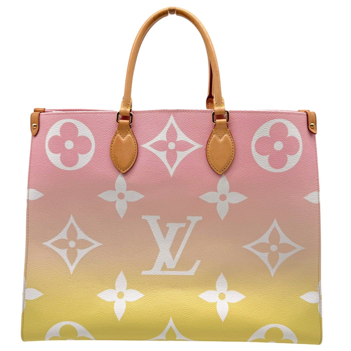 Louis Vuitton Pink & Yellow XL Monogram Ombre OnTheGo GM 2-Way Tote Bag