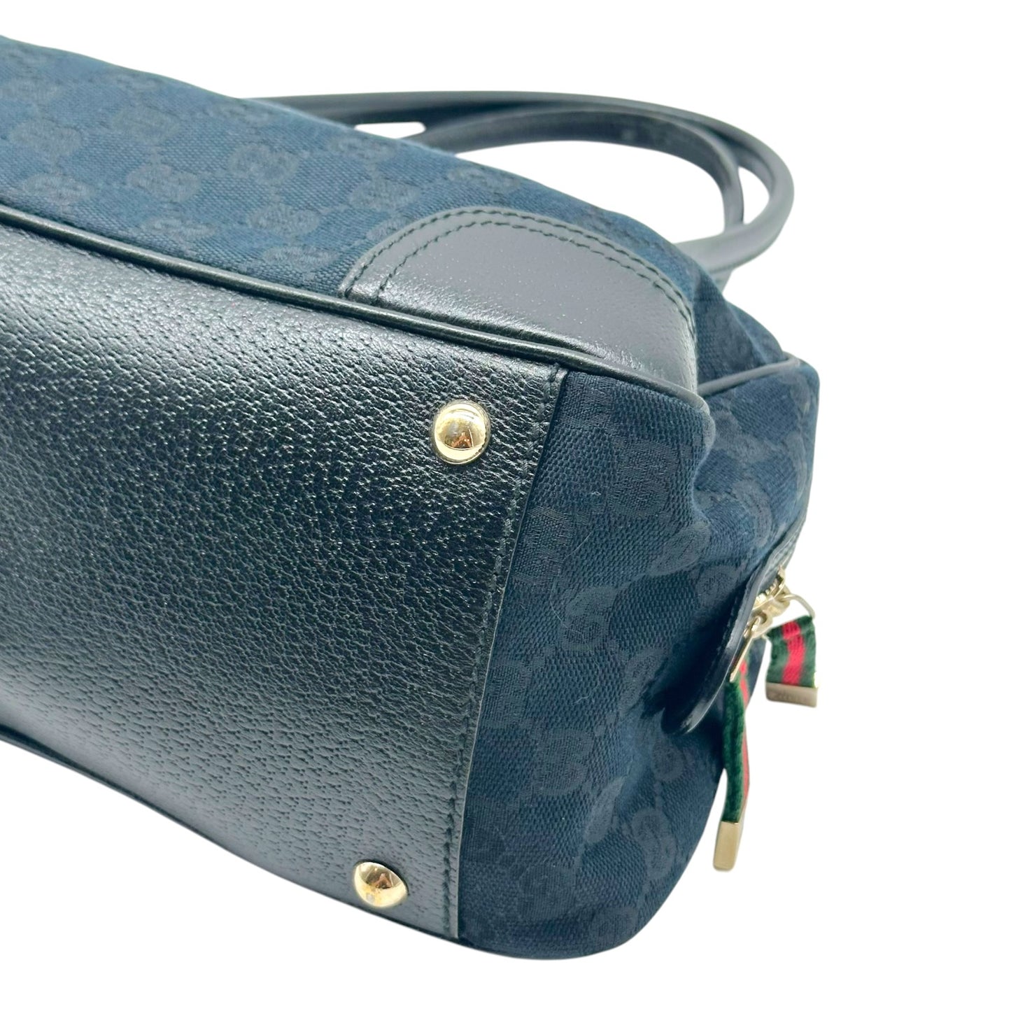Gucci Black Monogram Canvas East-West Bowler Shoulder Bag
