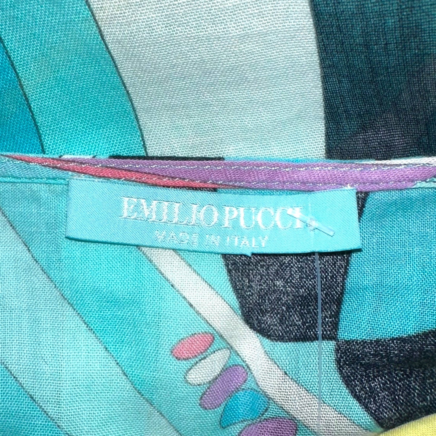 Emilio Pucci Blue Butterfly Print Sheer Lace Up Blouse - Outfit Repeater