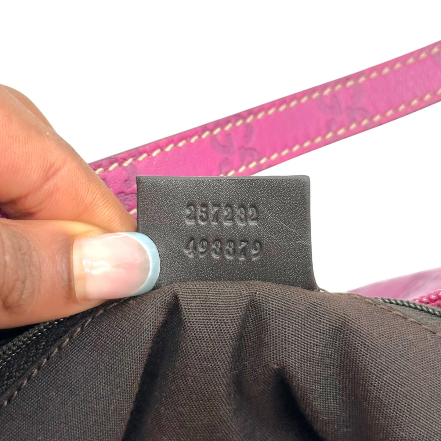 Gucci Shoulder Bag Plum Purple Guccissima Leather