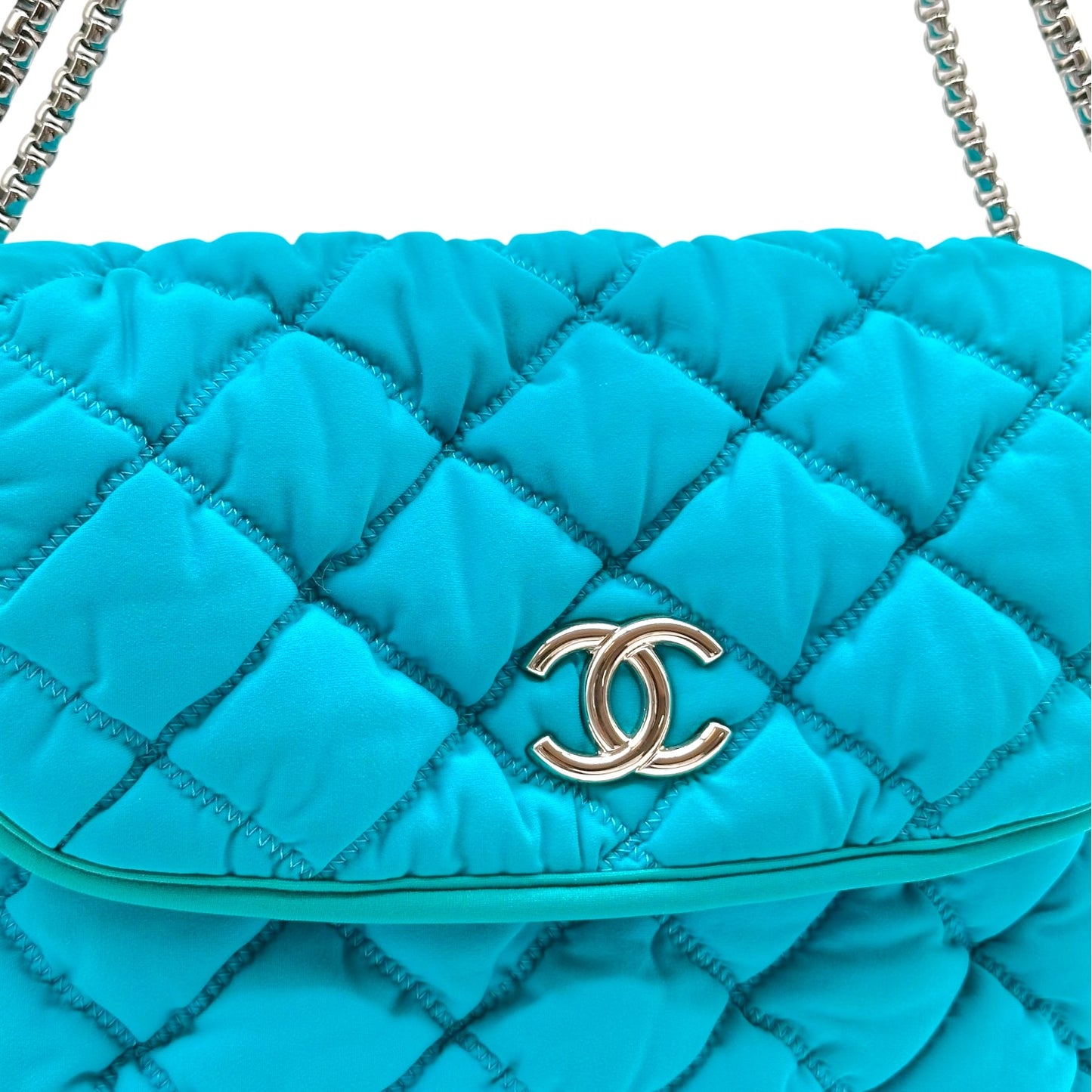 Chanel Turquoise Bubble Quilted Shoulder Bag 2008-09