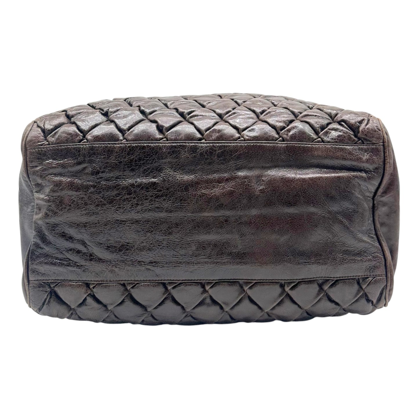 Balenciaga Brown Quilted Leather Bowler City Bag