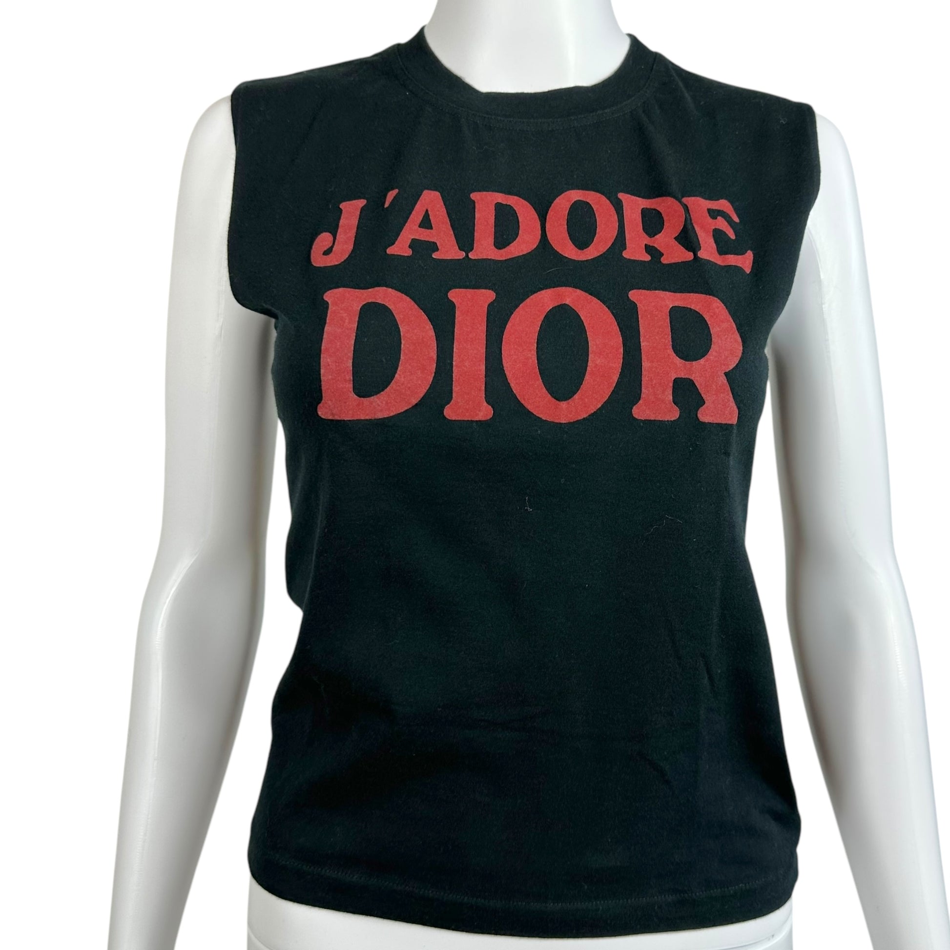 Christain Dior F/W 2002 Black & Red J'Adore Dior Tank Top - Outfit Repeater