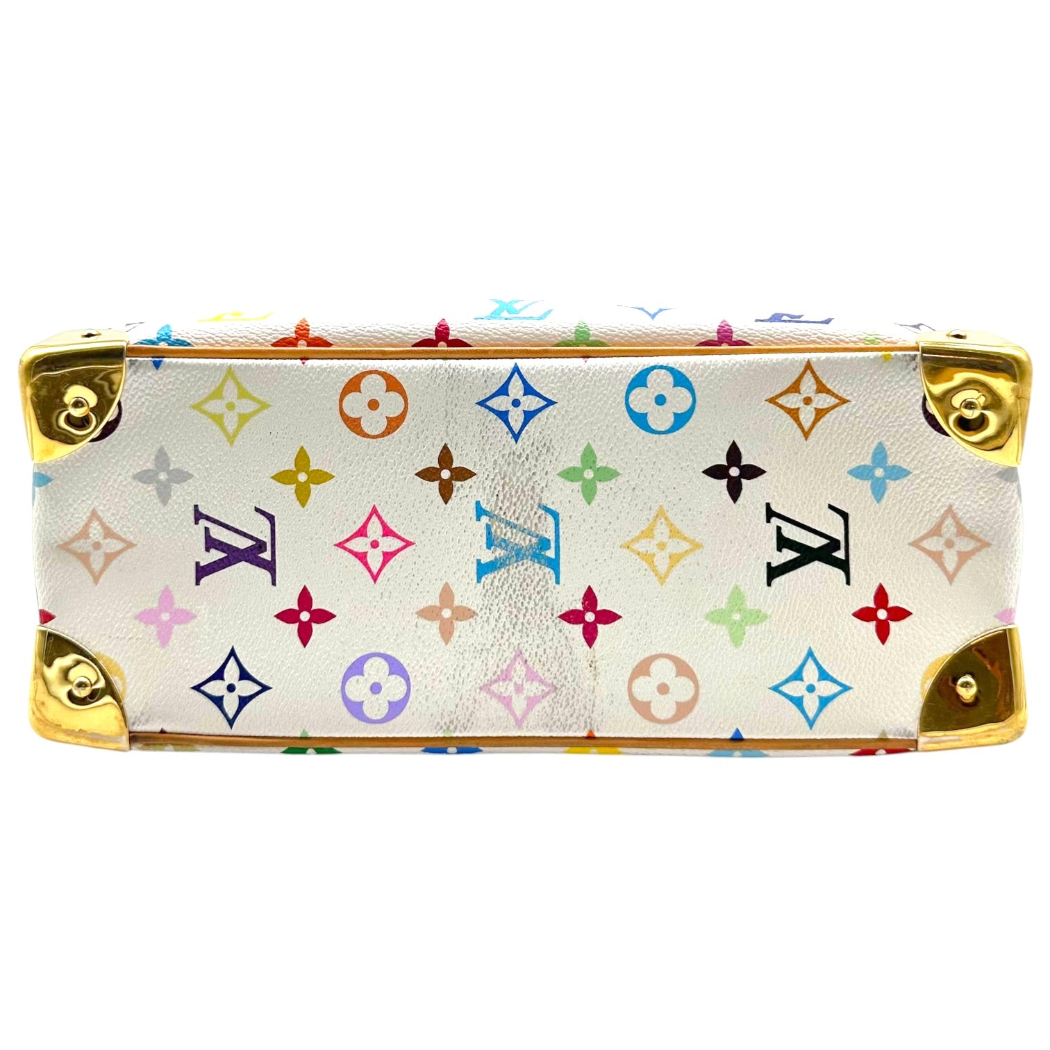 Louis Vuitton Trouville Handbag White Multicolor Murakami