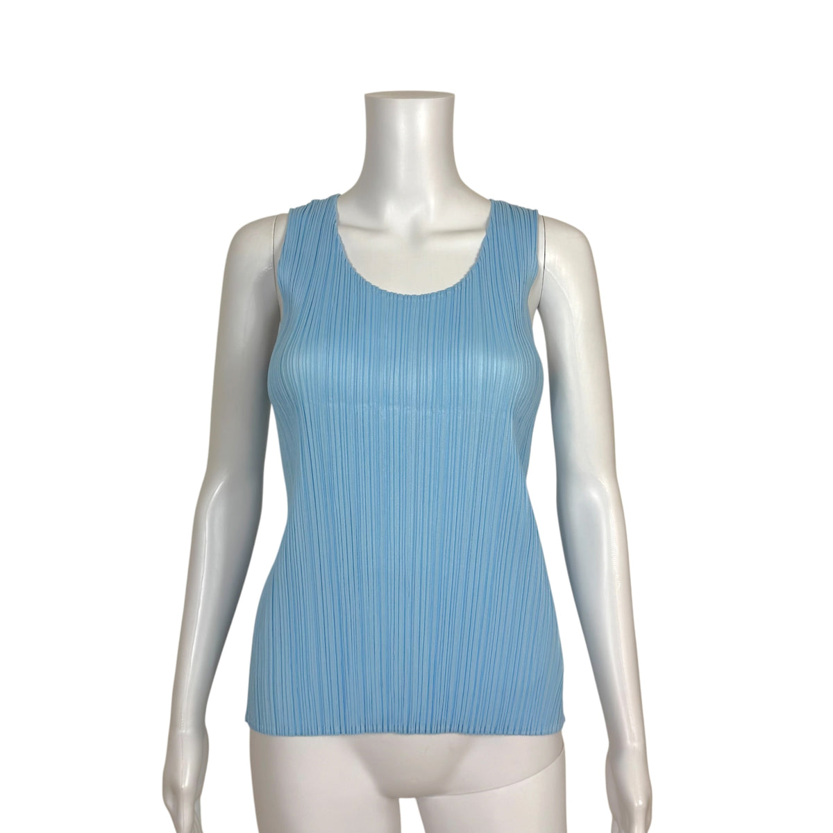 Issey Miyake Pleats Please Light Blue Pleated Tank Sz 4
