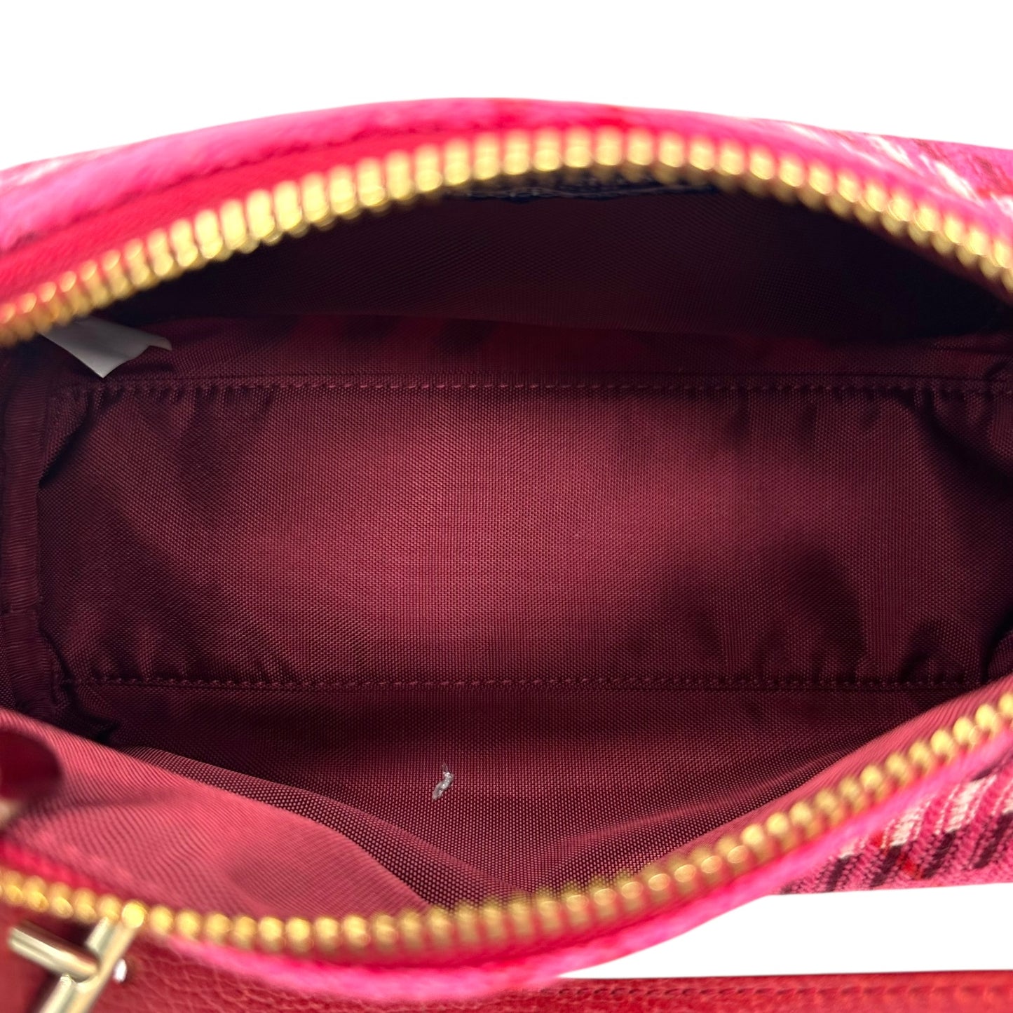 Burberry Blue Label Pink & Red Nova Check Plaid Mini Pochette Bag - Outfit Repeater