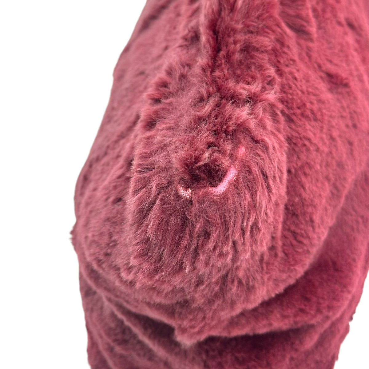 Chanel Burgundy Rabbit Fur Chain Strap Medium Shoulder Tote Bag 2000-03