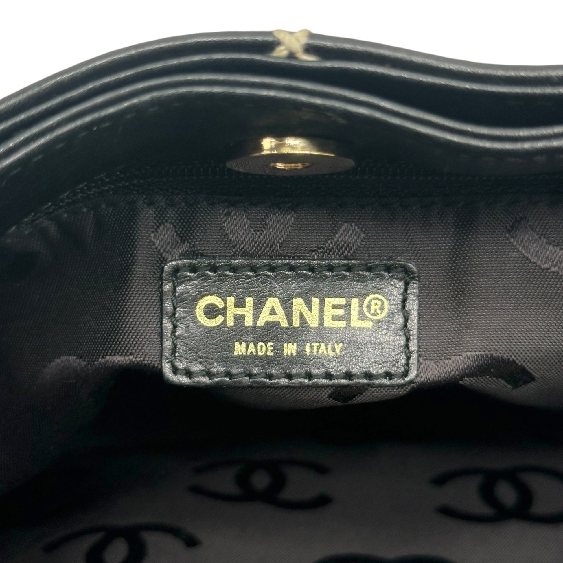 Chanel Black Ivory Contrast Wild Stitch Mini Tote Handbag
