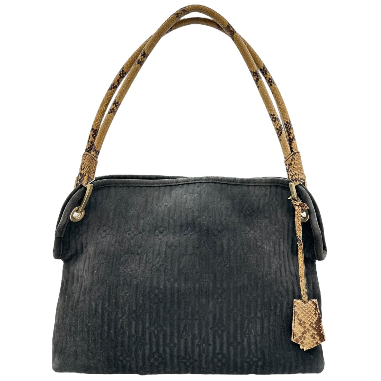 Louis Vuitton Whisper PM Python & Gray Suede Shoulder Bag