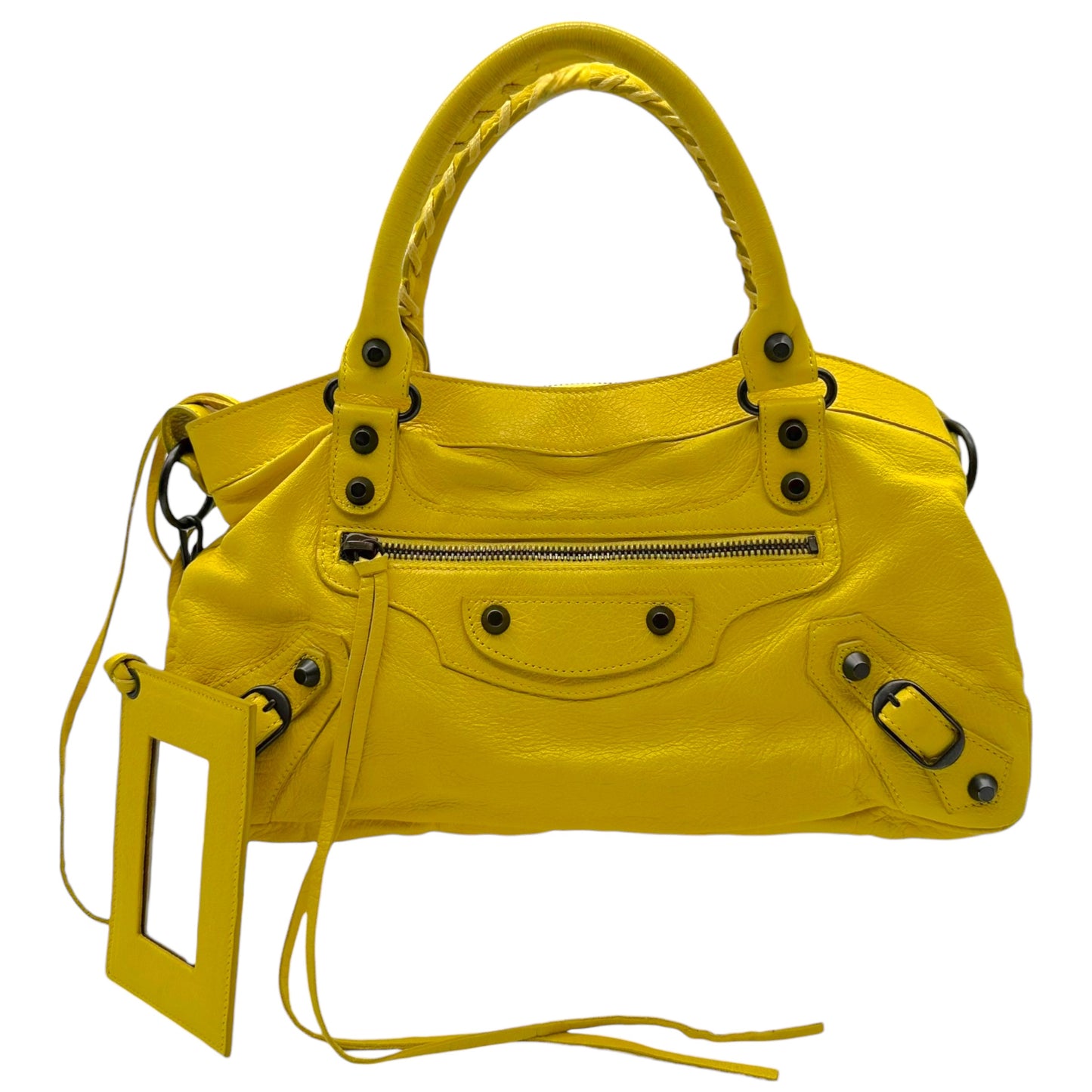 Balenciaga Yellow Leather First City Bag