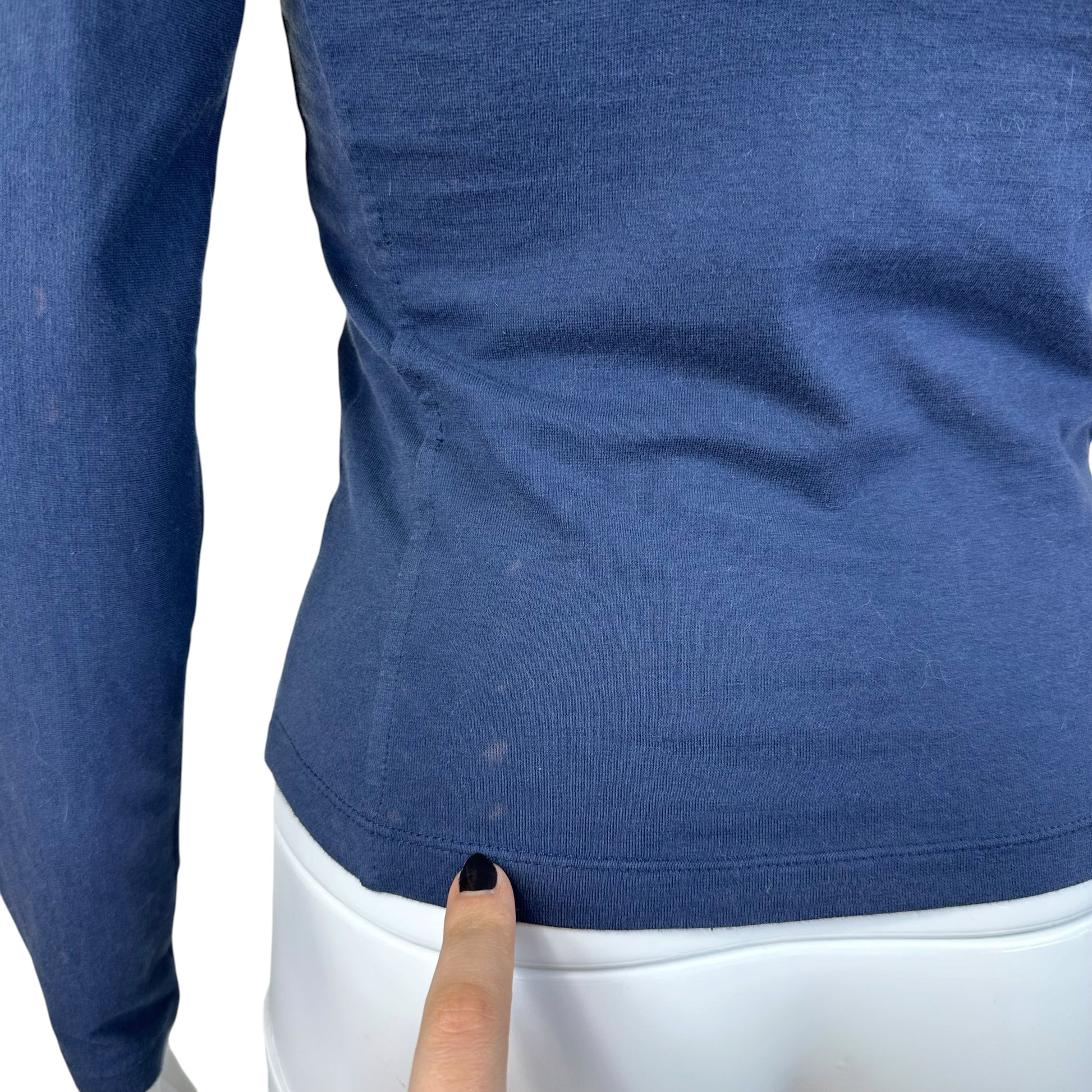 D&G Navy Blue Lace Up Long Sleeve T-Shirt