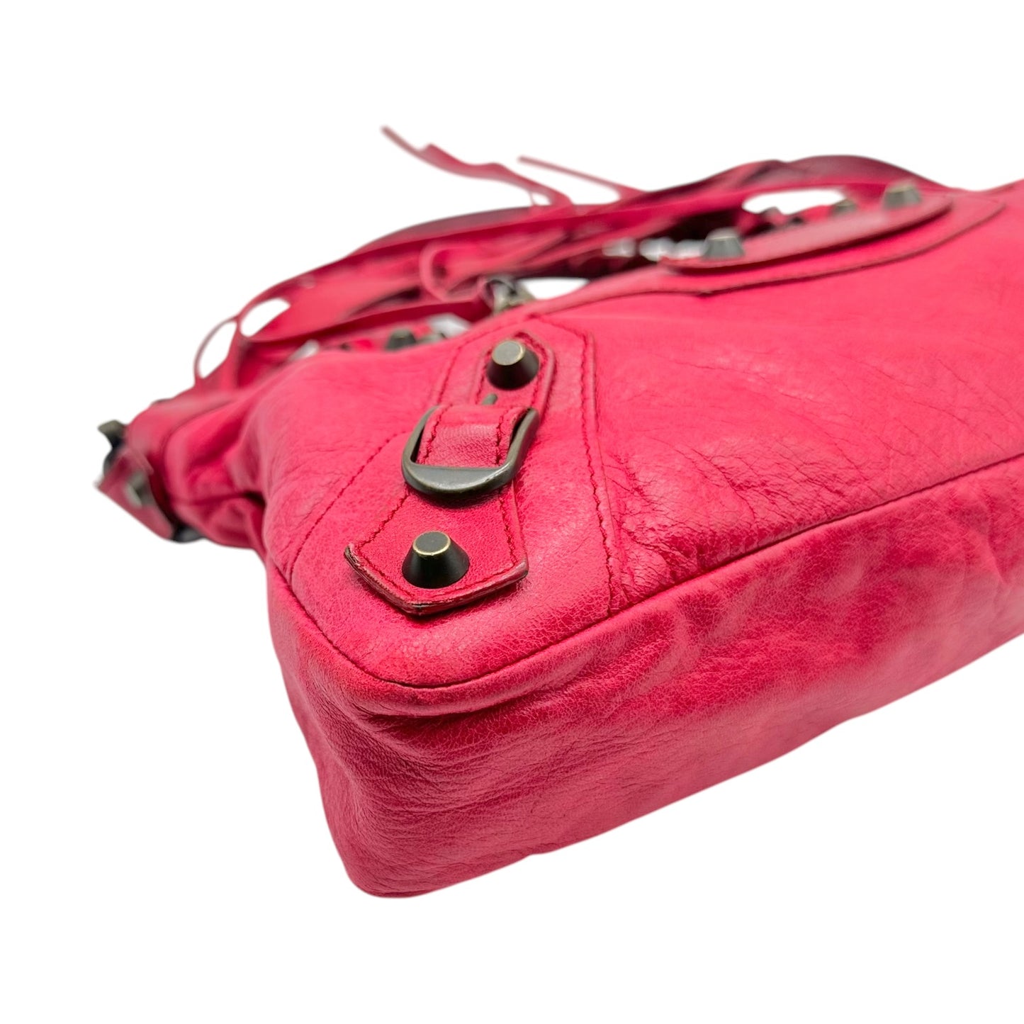Balenciaga Red Leather City Bag 2-Way Design