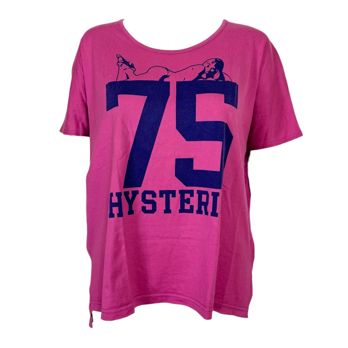 Hysteric Glamour Pink & Blue Jersey Logo Graphic Oversized T-Shirt