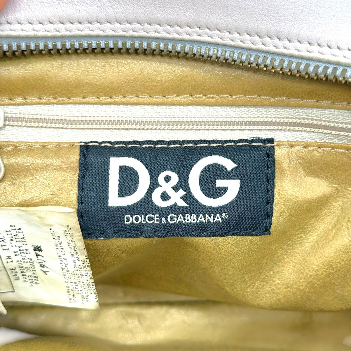 D&G Dolce & Gabbana Lavender & Yellow Mini Logo Bowler Bag