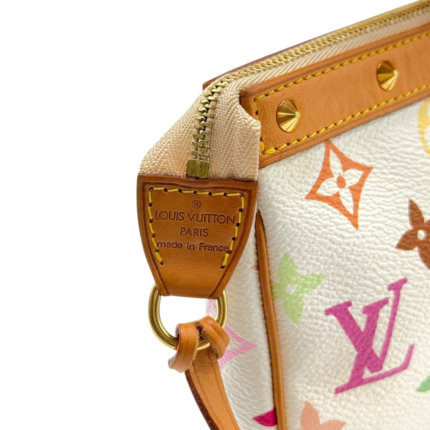 Louis Vuitton Pochette Bag White Multicolor Monogram