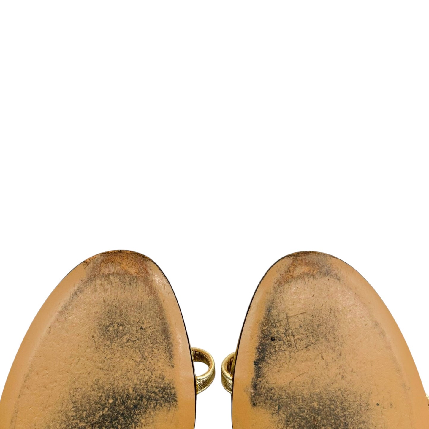 Dolce & Gabbana Gold DG Logo Flat Sandals