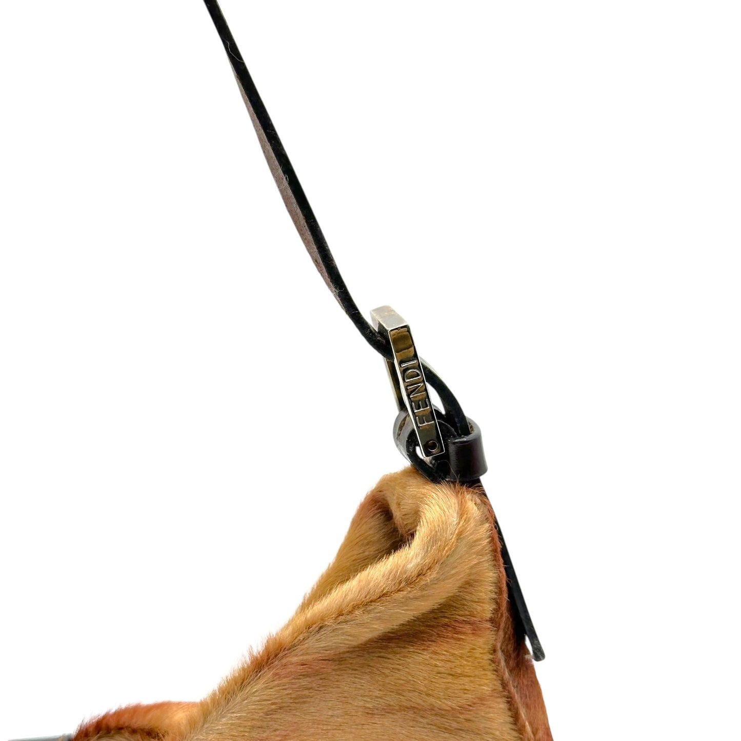 Fendi Brown Zebra Print Ponyhair Shoulder Baguette Bag