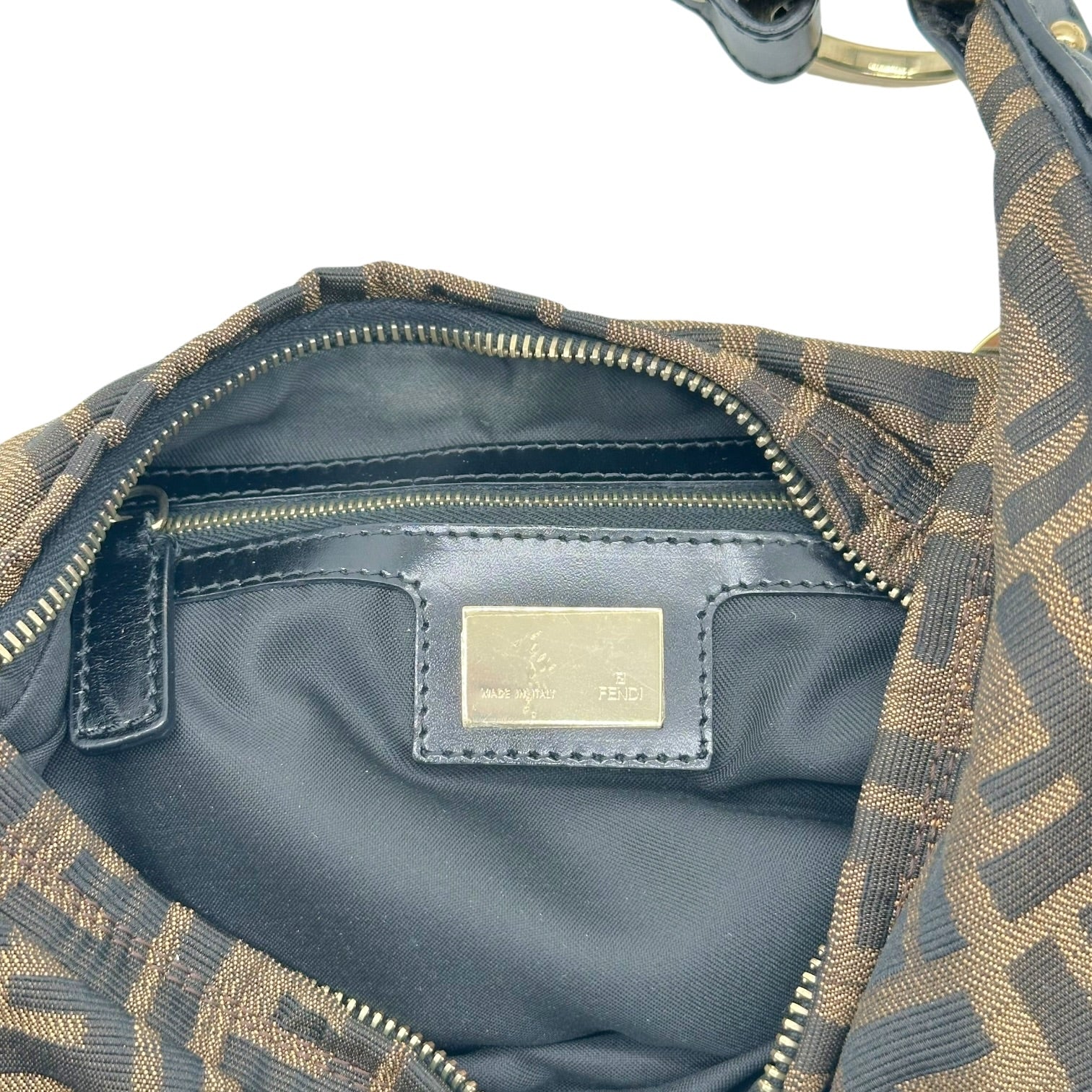 Fendi Brown Zucca Monogram Hobo Shoulder Bag