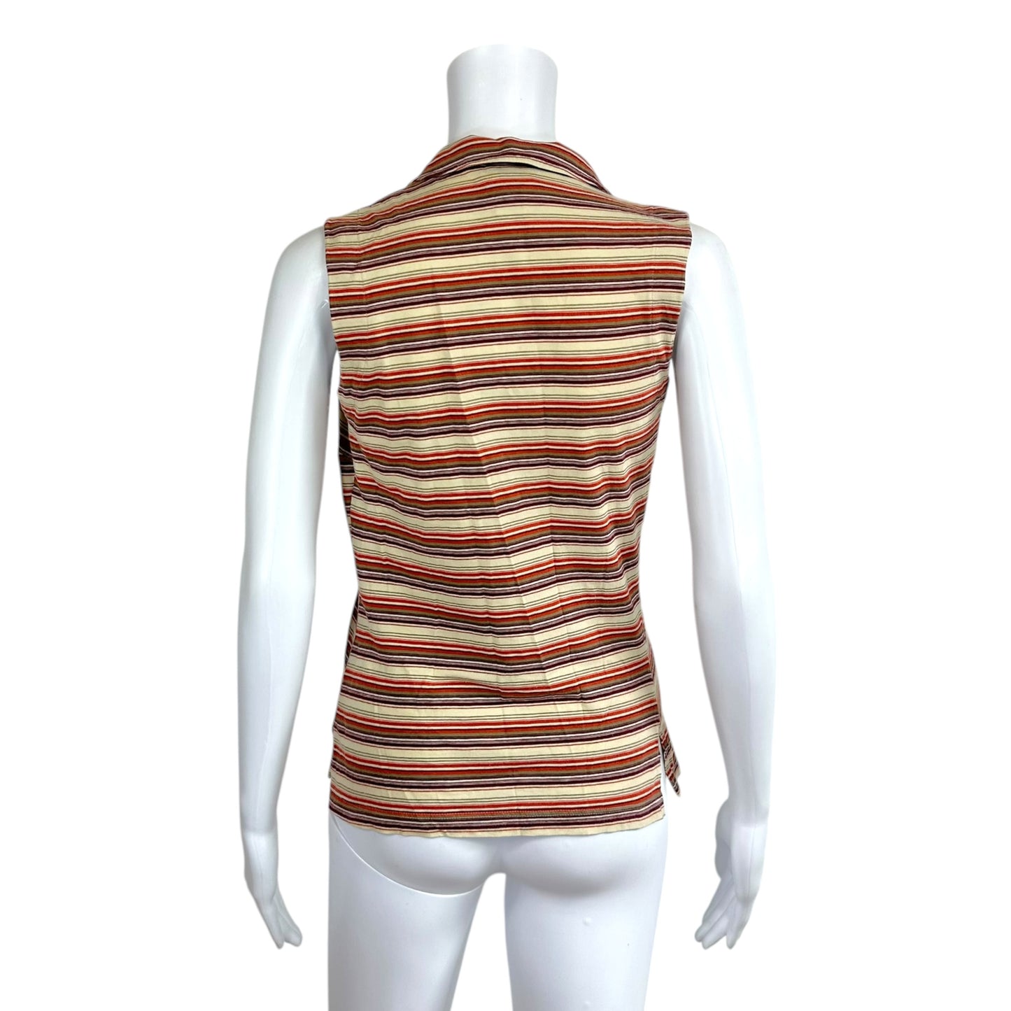 D&G Dolce & Gabbana F/W 2001 Striped Deep V-Neck Tank Top