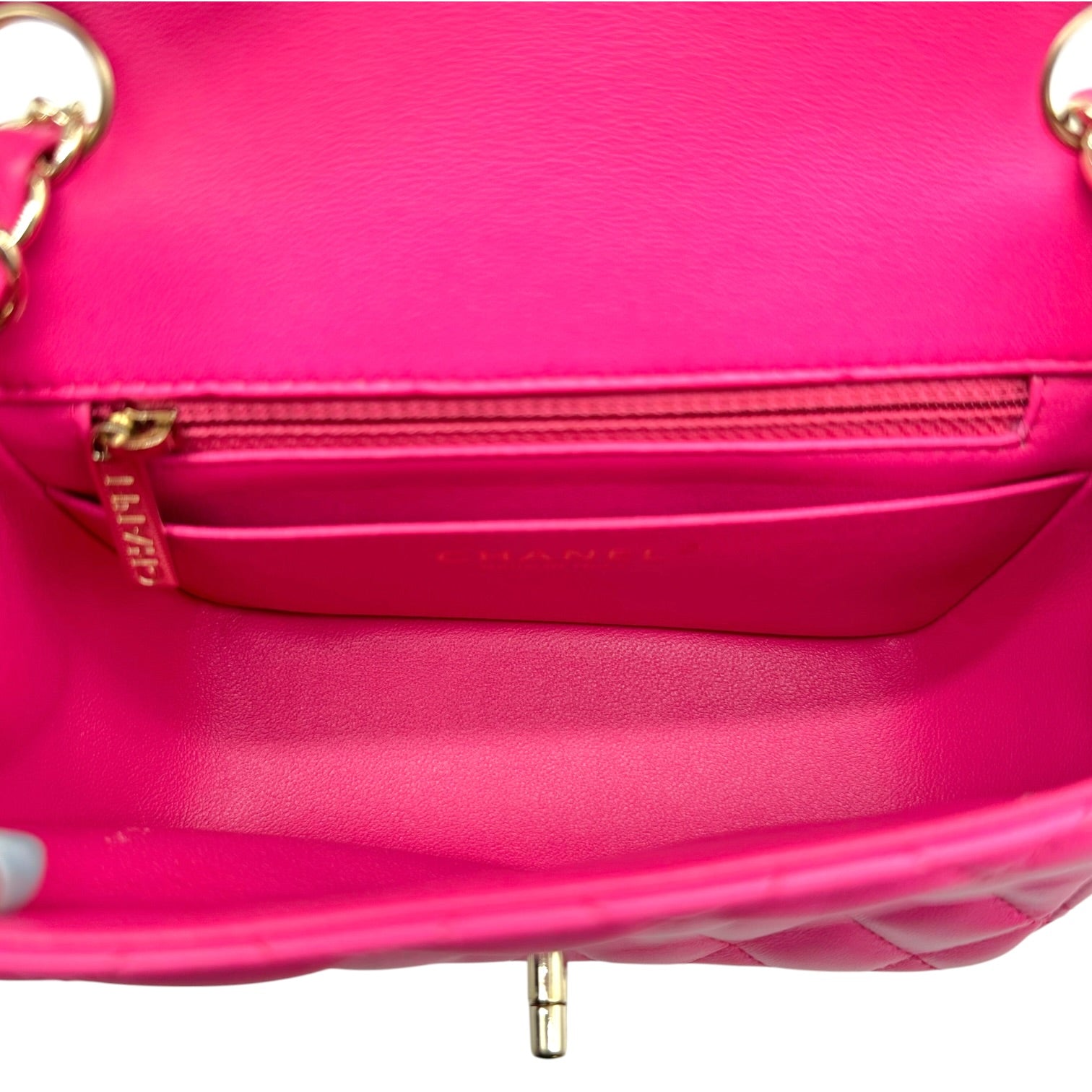 Chanel Hot Pink Matelasse Small Square Flap Bag