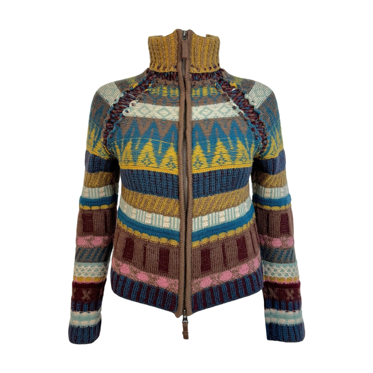 Jean Paul Gaultier Multicolor Knit Zip-Up Sweater Set