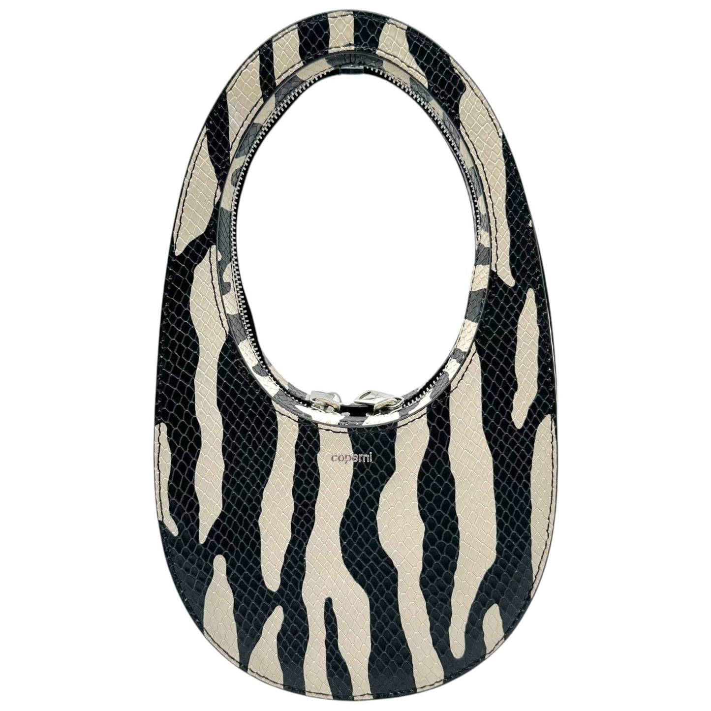 Coperni Zebra Print Snakeskin Embossed Leather Mini Swipe Bag