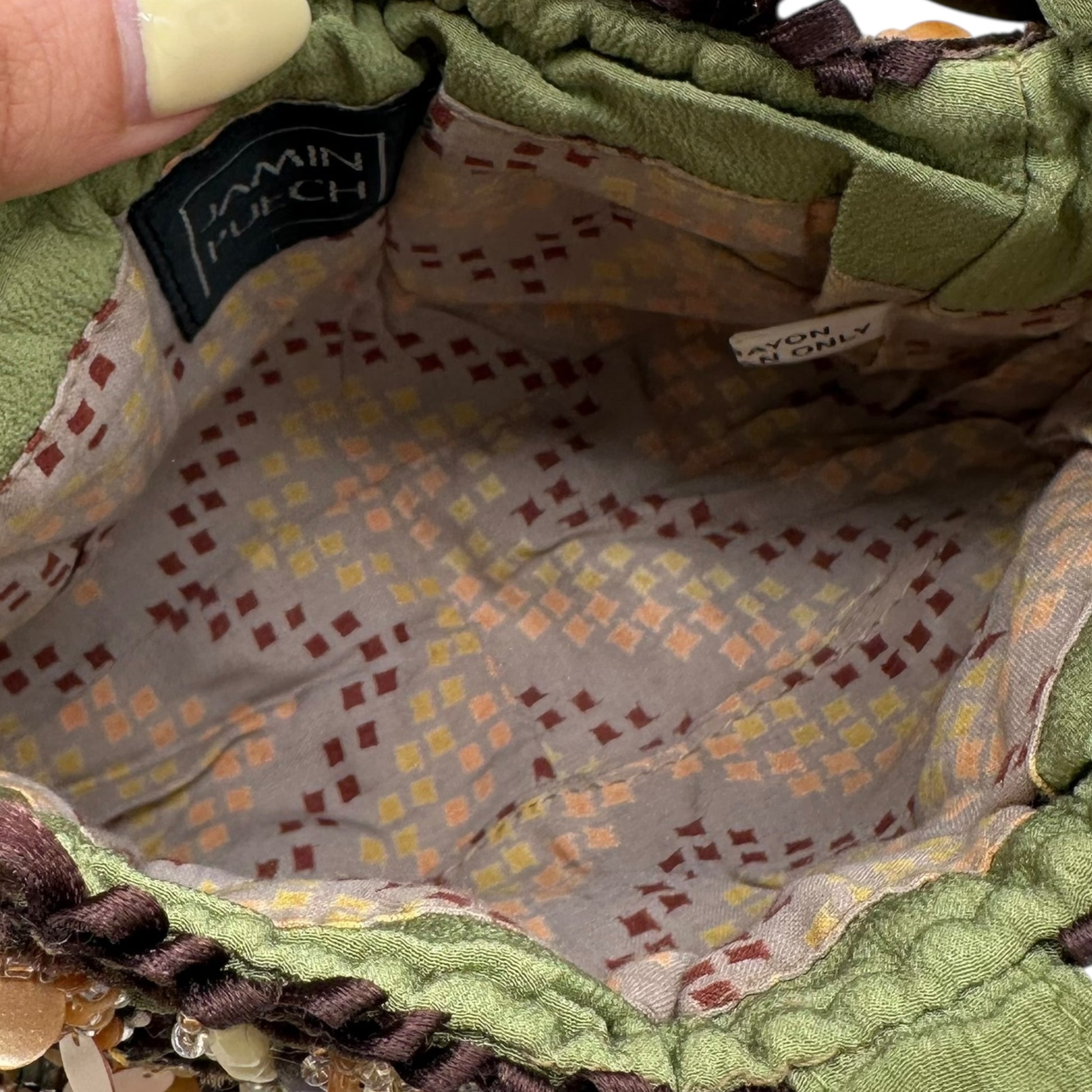 Jamin Puech Brown & Green Beaded Shoulder Bag - Outfit Repeater