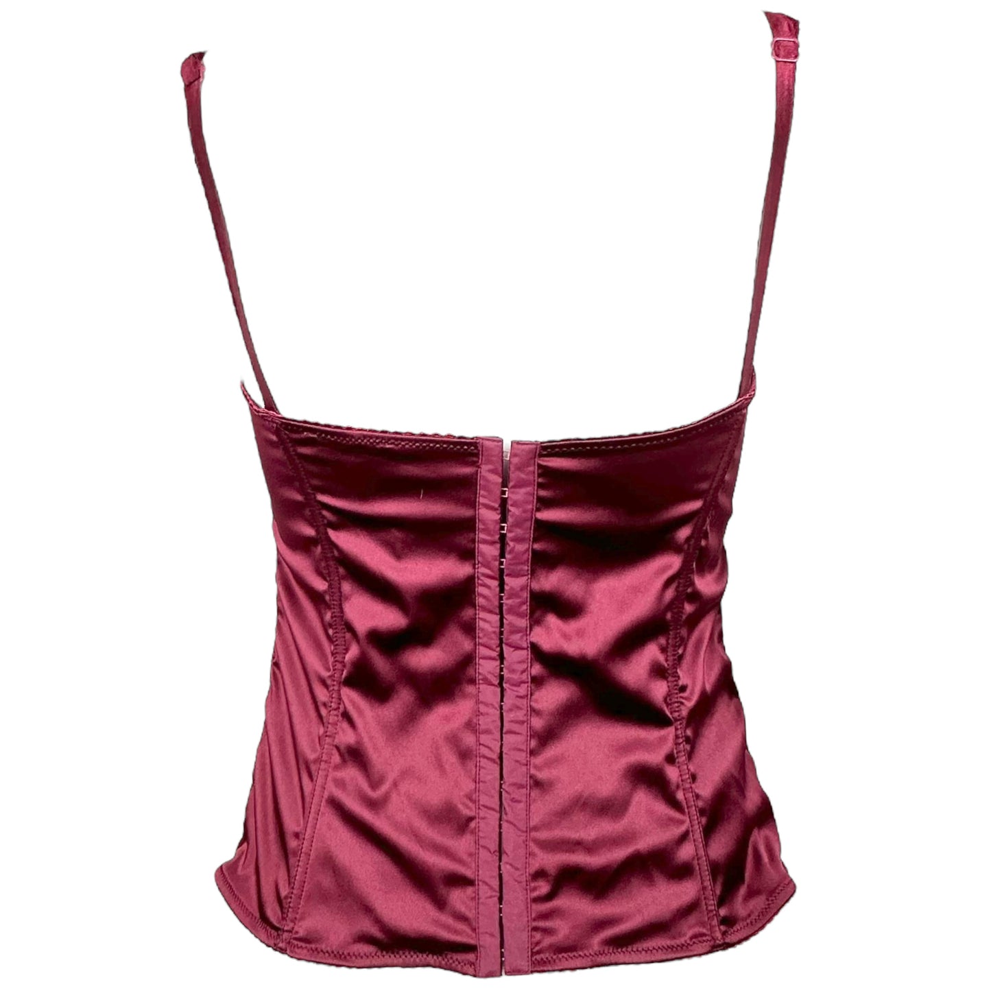 Dolce & Gabbana Burgundy Satin Bustier Corset