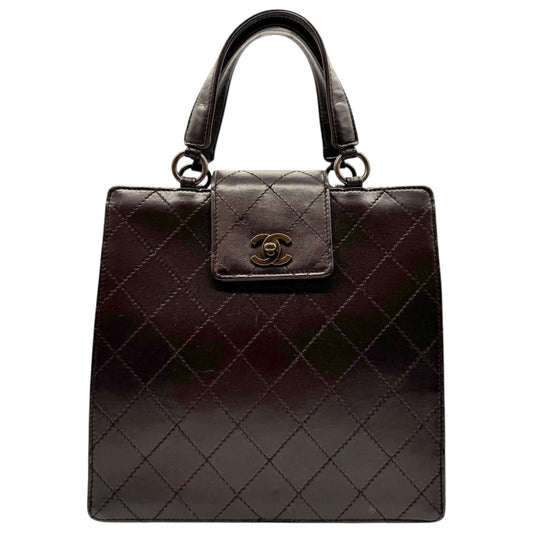 Chanel Chocolate Brown Leather Quilted Top Handle Mini Tote - Outfit Repeater