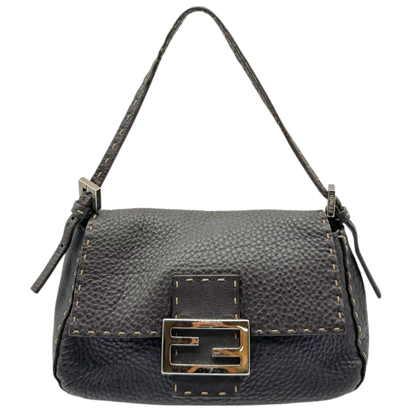 Fendi Brown Leather Selleria Mini Mama Baguette