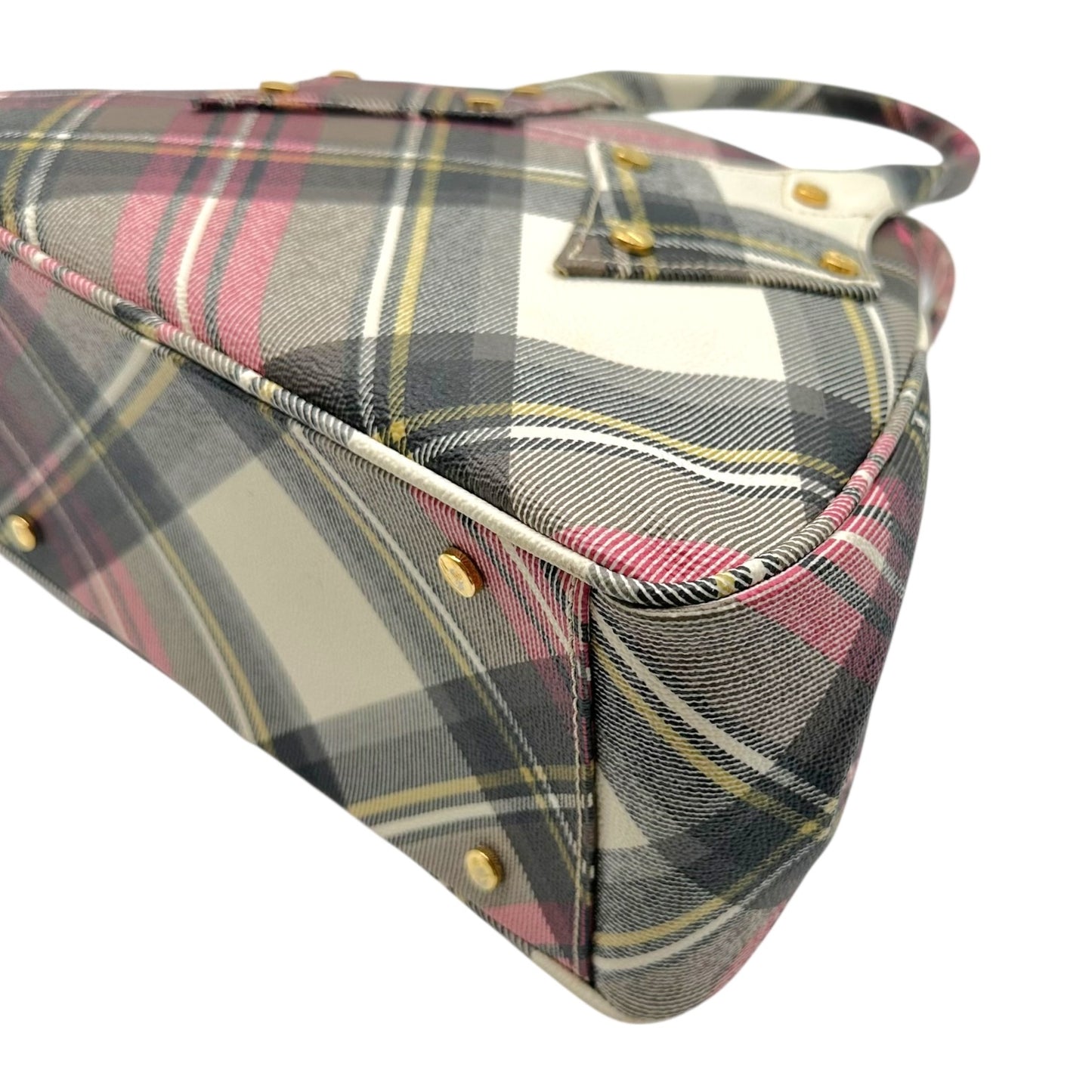 Vivienne Westwood Pink Tartan Yasmin Bowler Bag