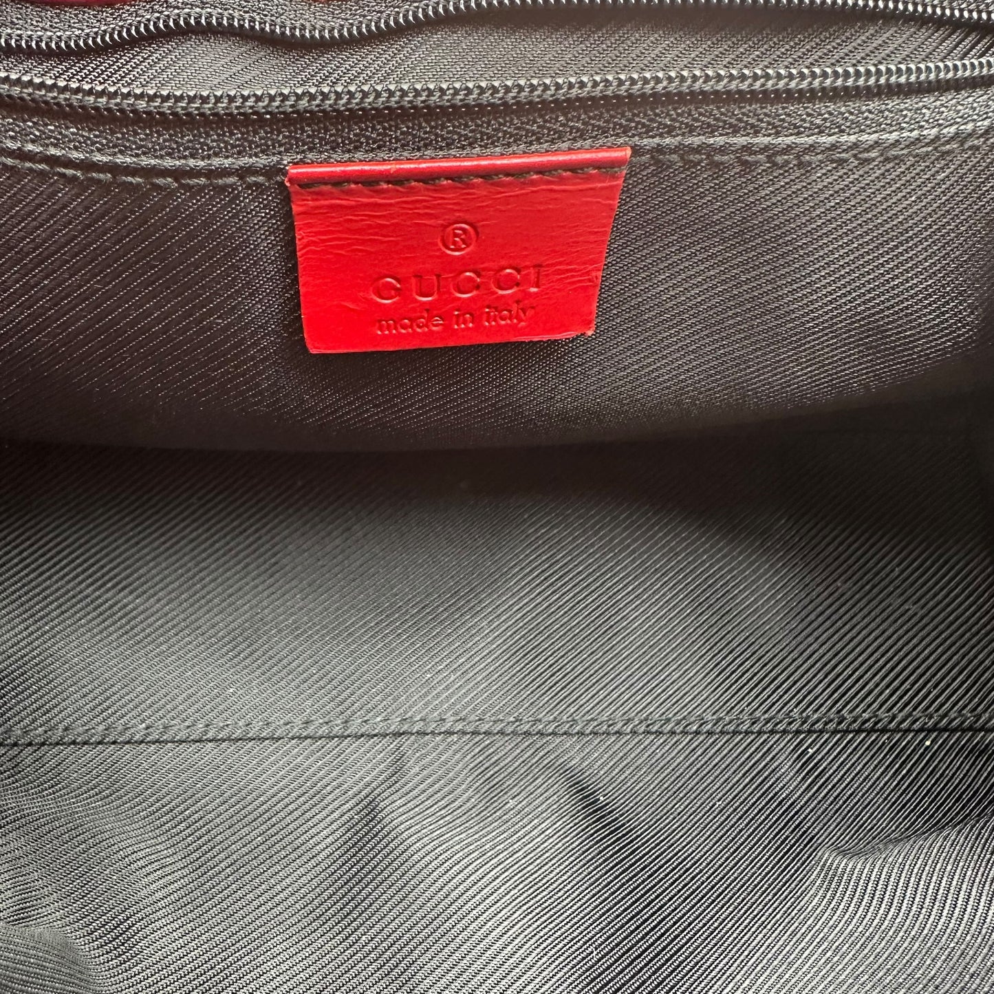 Gucci Gray Monogram & Red Trim Mini Jackie Bag