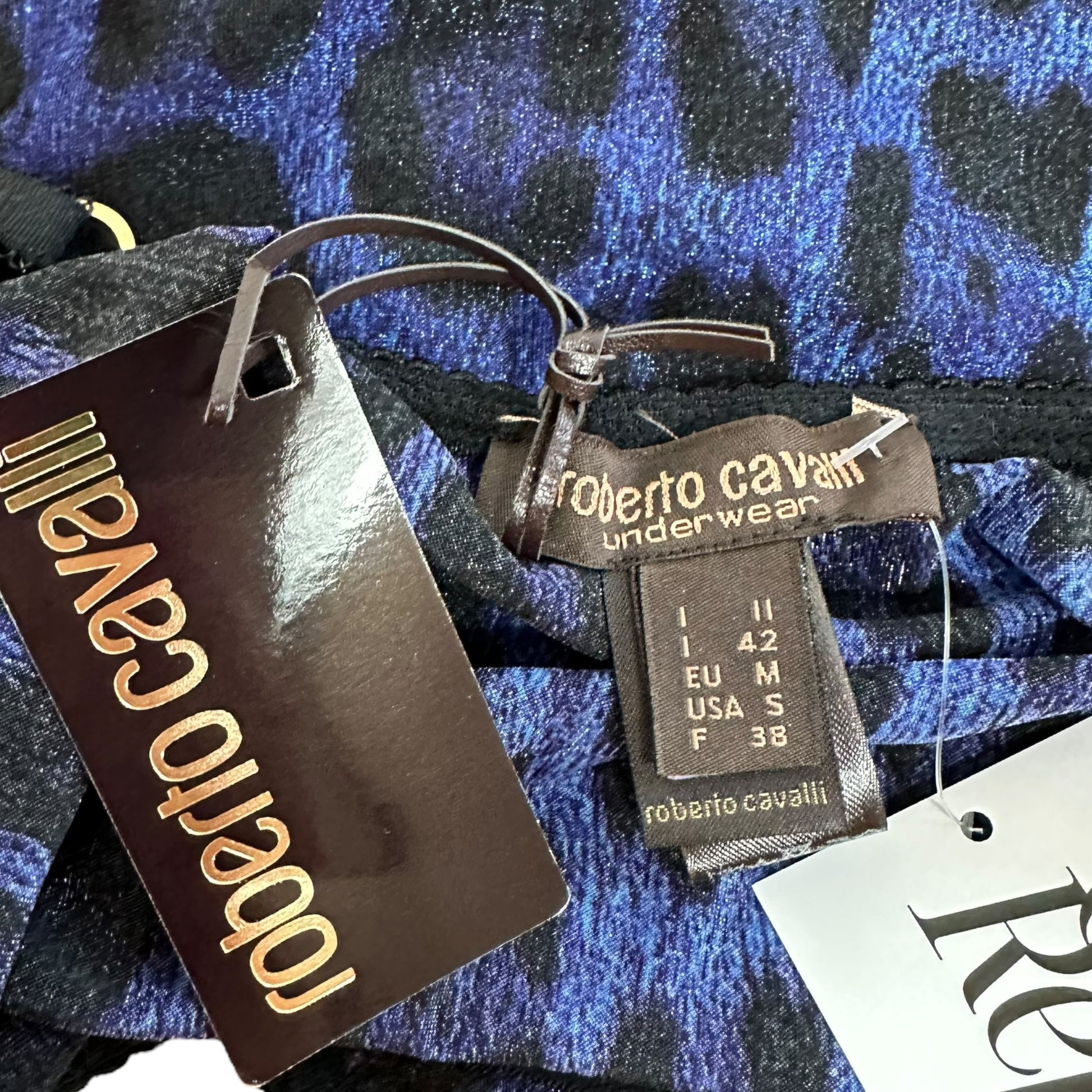 Roberto Cavalli Blue Leopard Print Lace Trim Cami NEW - Outfit Repeater