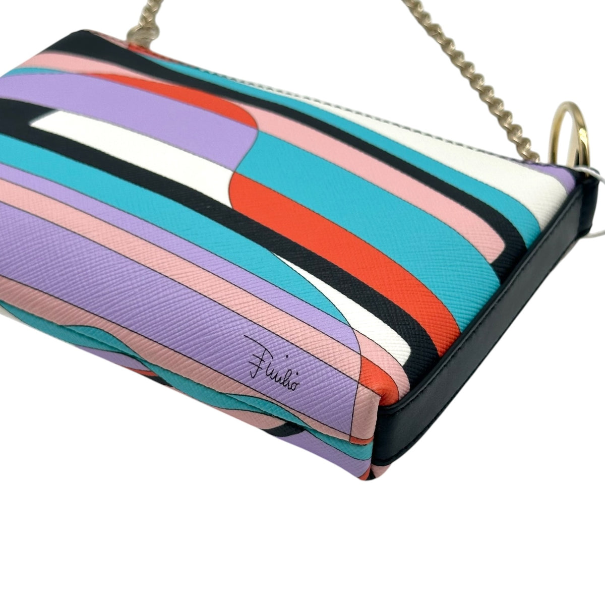 Emilio Pucci Printed PVC Pochette Bag Pink Purple